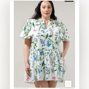 Sugarlips Clove Garden Floral Rock A By Trapeze Mini Dress Curve